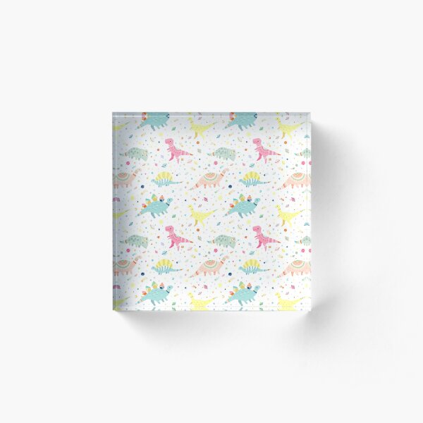 Dinosaur Pattern Acrylic Block
