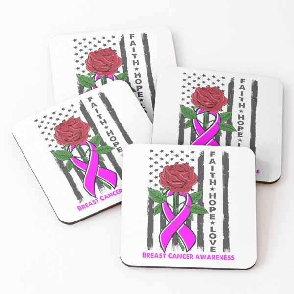 Item preview, Faith Hope Love Breast Cancer Awareness Amarican Flag designed and sold by Kohend.