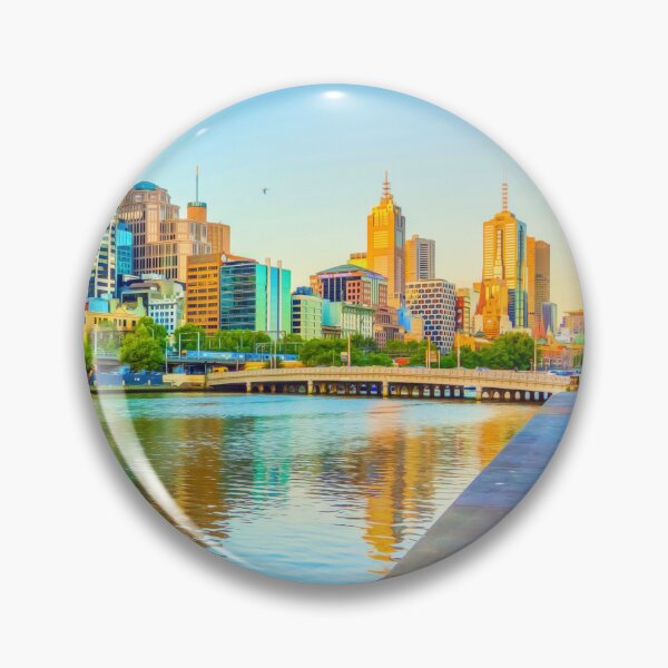Item preview, Oil on Canvas - Melbourne Skyline Yarra Reflections designed and sold by Steven Jodoin.
