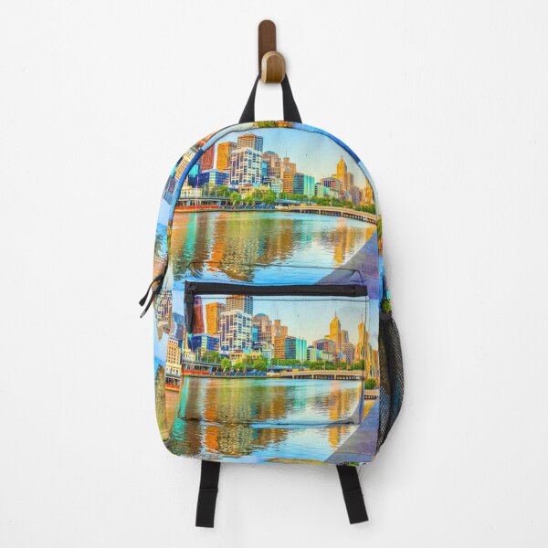 Item preview, Oil on Canvas - Melbourne Skyline Yarra Reflections designed and sold by Steven Jodoin.