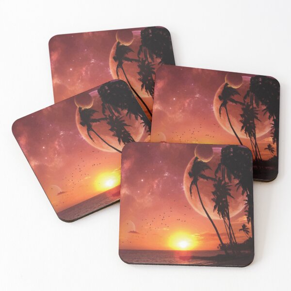 Item preview, Sunshine on sea with palm trees view. designed and sold by Rasha Alaraby.