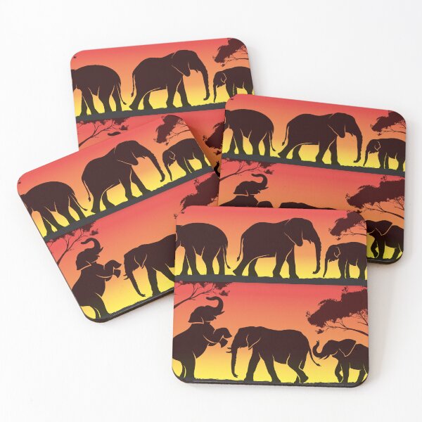 Item preview, Elephants walk in sunset  designed and sold by Rasha Alaraby.