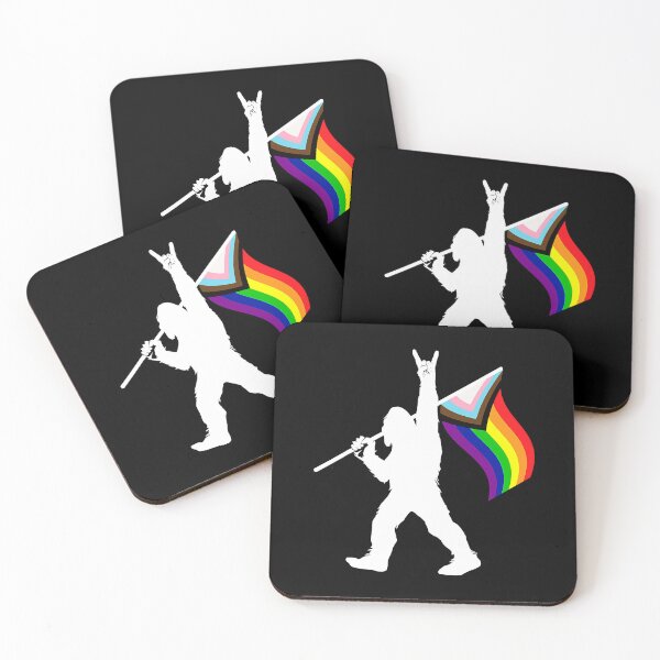 Item preview, Bigfoot Rock On LGBTQ Progressive New Pride Flag designed and sold by GardNewerd.