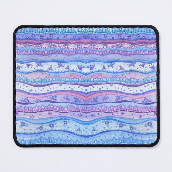Item preview,    Pink And Blue Stripes Rose Quartz And Serenity Forest Hand Drawn Pattern designed and sold by MandalaFlowerArt.