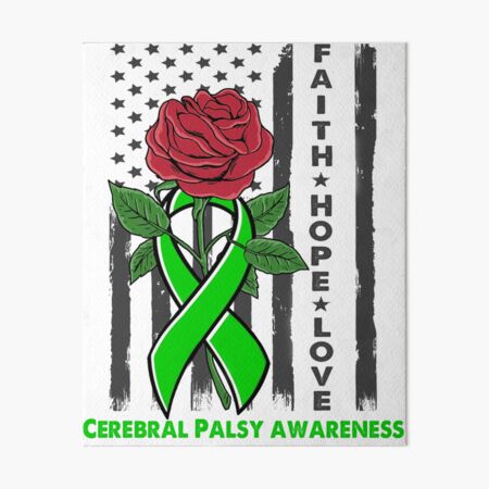 Item preview, Faith Hope Love Cerebral Palsy Awareness Amarican Flag designed and sold by Kohend.