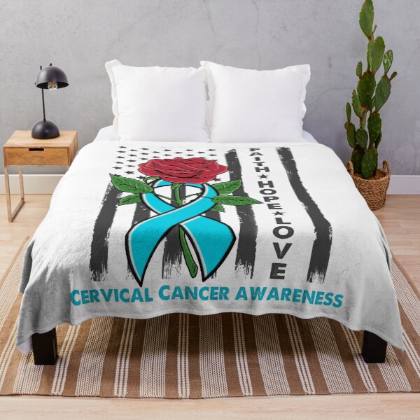 Item preview, Faith Hope Love Cervical Cancer Awareness Amarican Flag designed and sold by Kohend.