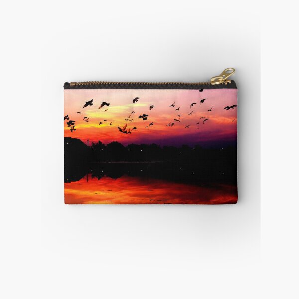Item preview, WATERSCAPES #27 - Flock of Birds Reflected on Sunset Lake designed and sold by DEL-Productions.