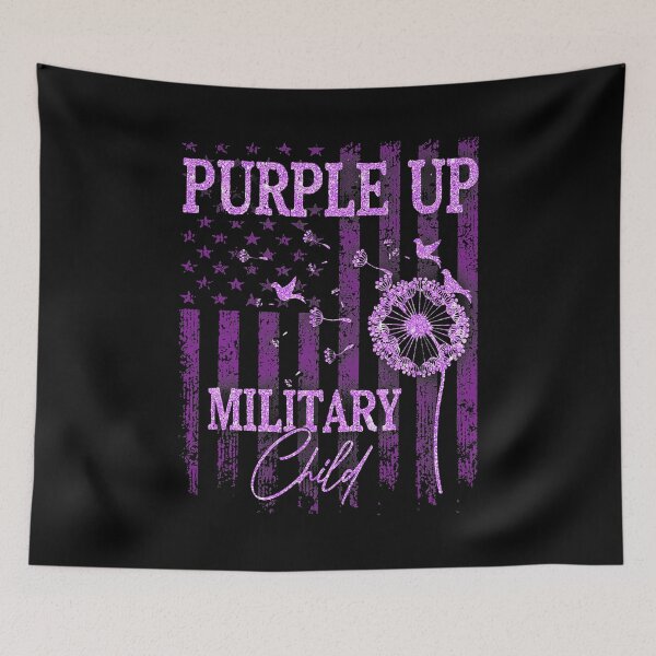 Item preview, Purple Up For Military Child Month Dandelion Sparkle Flag designed and sold by HaaChris-Artis.