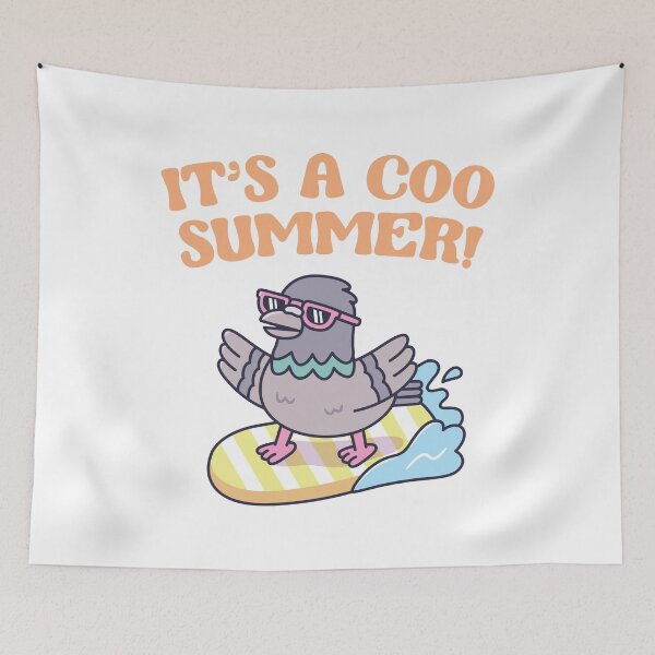 Item preview, Pigeon On Surfboard Its A Coo Summer Funny designed and sold by rustydoodle.