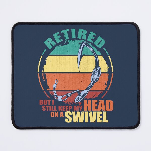Item preview, Vintage 2022 Grunge Retired and Fishing Humor, Retired But I Still Keep My Head On a Swivel Fisherman Retirement Graphic designed and sold by Ransyn Art.