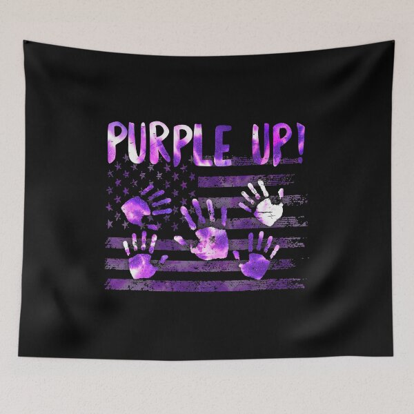 Item preview, Purple Up For Military Child Month Hand Print USA Flag designed and sold by HaaChris-Artis.