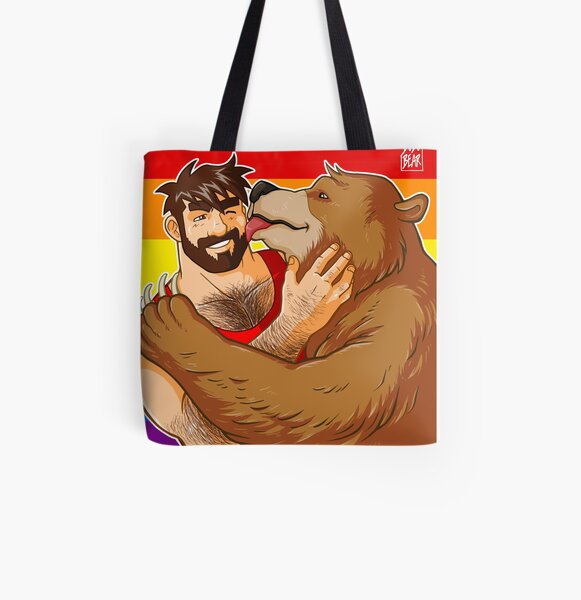 BEAR KISS - GAY PRIDE All Over Print Tote Bag