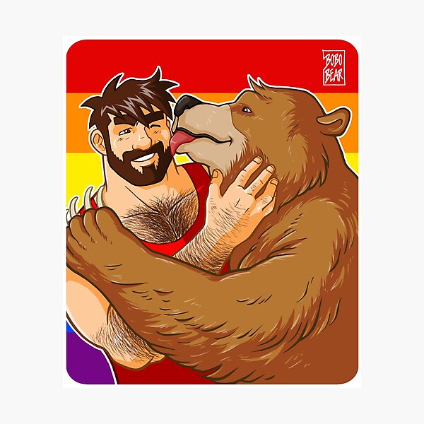BEAR KISS - GAY PRIDE Photographic Print
