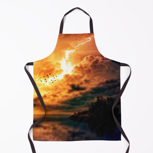 Item preview, WATERSCAPES #29 - Lightning Bolts Reflected on Sea Near Remote Island designed and sold by DEL-Productions.