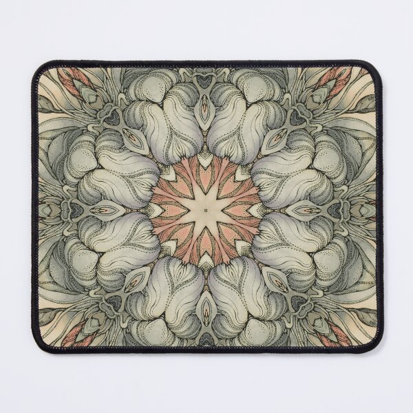 Item preview, abstract flowers hand drawn and  kaleidoscope mandala designed and sold by MandalaFlowerArt.