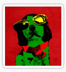 FUNNY DOG - Green Red Sticker