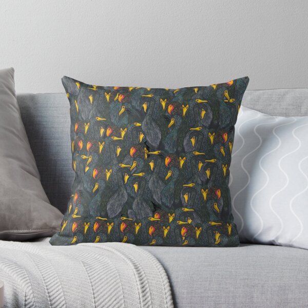 Cormorant Bouquet Throw Pillow