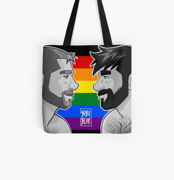 ADAM + BEN - GAYPRIDE - BLACK/WHITE All Over Print Tote Bag