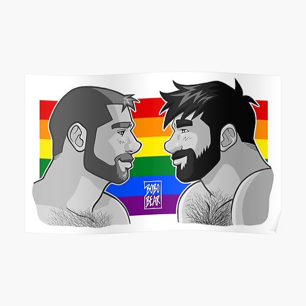 ADAM + BEN - GAYPRIDE - BLACK/WHITE Poster
