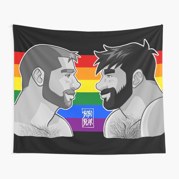 ADAM + BEN - GAYPRIDE - BLACK/WHITE Tapestry
