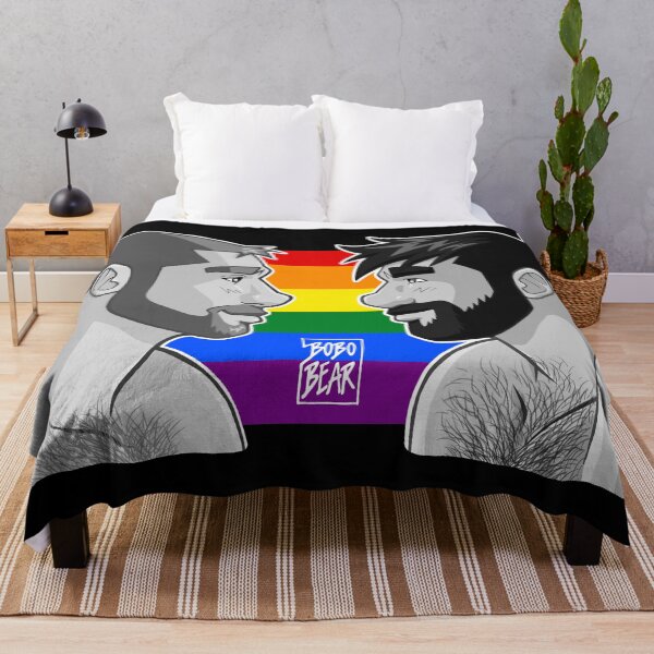 ADAM + BEN - GAYPRIDE - BLACK/WHITE Throw Blanket