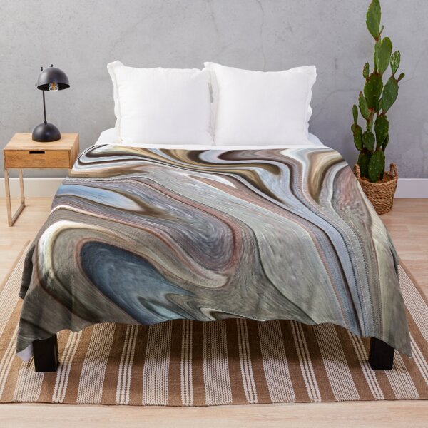 Item preview, 1980s Abstract neutral brown tan marble swirls mid century modern designed and sold by LEILA ART SPACE.