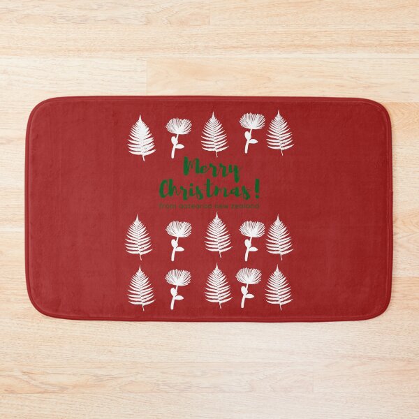 Item preview, Merry Christmas from Aotearoa New Zealand, Pohutukawa Flower Fern Pattern designed and sold by CreateShape.