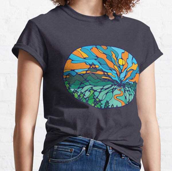Neurographic Sunset Landscape Classic T-Shirt