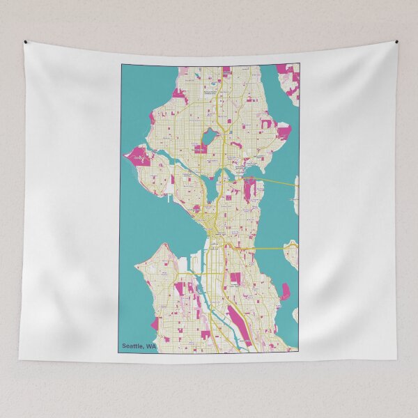 Item preview, Seattle Map - Cotton Candy designed and sold by bheberer.