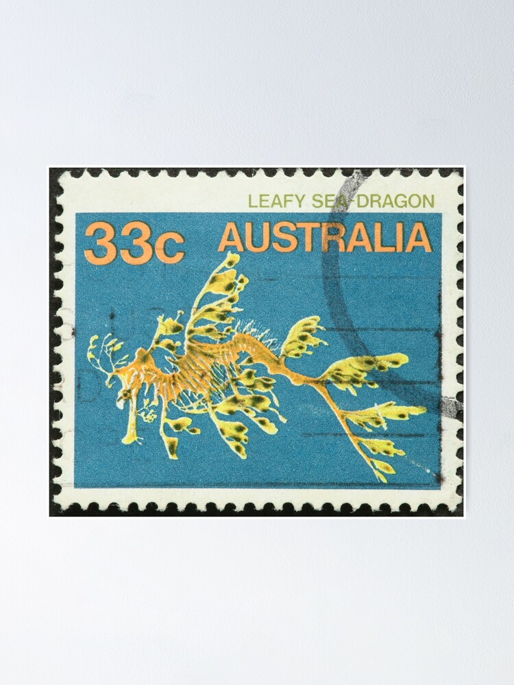 Australia Leafy Sea dragon 33 cent Stamp Poster