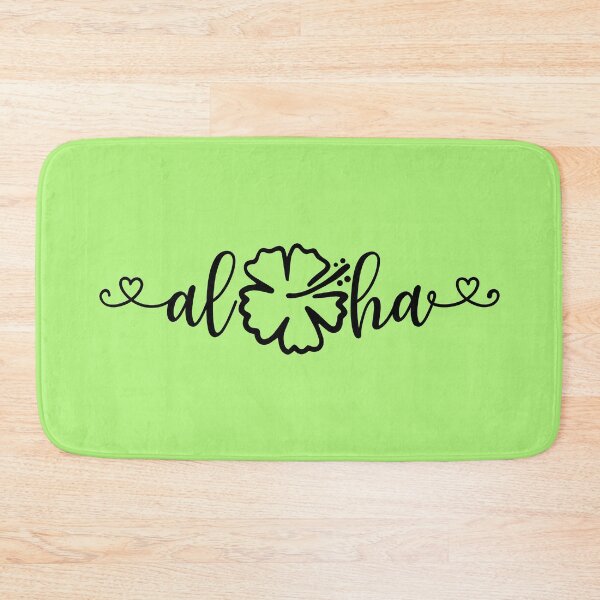 Item preview, Aloha Hibiscus Hawaiian Greeting Goodbye Black Typography designed and sold by MindfulMeta.