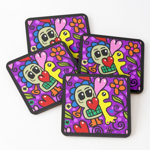 Item preview, Skull, Heart, Flowers In Stunning Multicolor Abstract Design designed and sold by CreativeCranium.