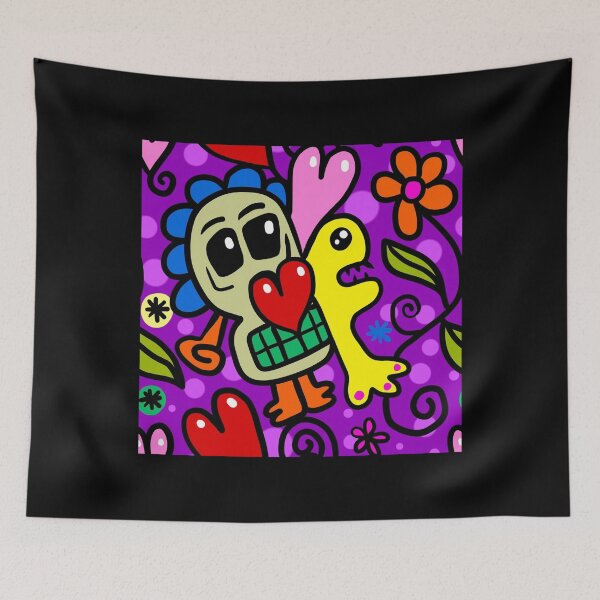 Item preview, Skull, Heart, Flowers In Stunning Multicolor Abstract Design designed and sold by CreativeCranium.