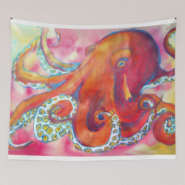 Item preview, Ponderous Octopus in Pink and Orange designed and sold by PaintedPuffer.