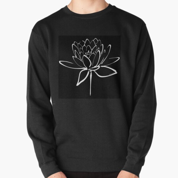 Lotus Flower Calligraphy (White) Pullover Sweatshirt
