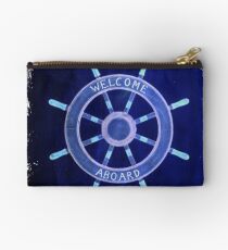schickes rustikales Strandart und weiseblaues Schiffs-Radsegeltuch Studio Clutch