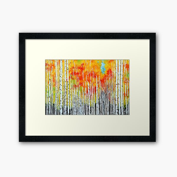 Autumn Aspen Trees Quaking Colorado Colorful Forest Rocky Mountains Montana Idaho Utah Wyoming Washington Oregon Fall Tree Trees Jackie Carpenter Art Framed Art Print