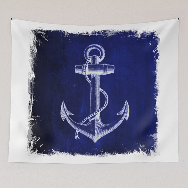 Item preview, Preppy Rustic beach sailor fashion Navy blue anchor nautical  designed and sold by LEILA ART SPACE.