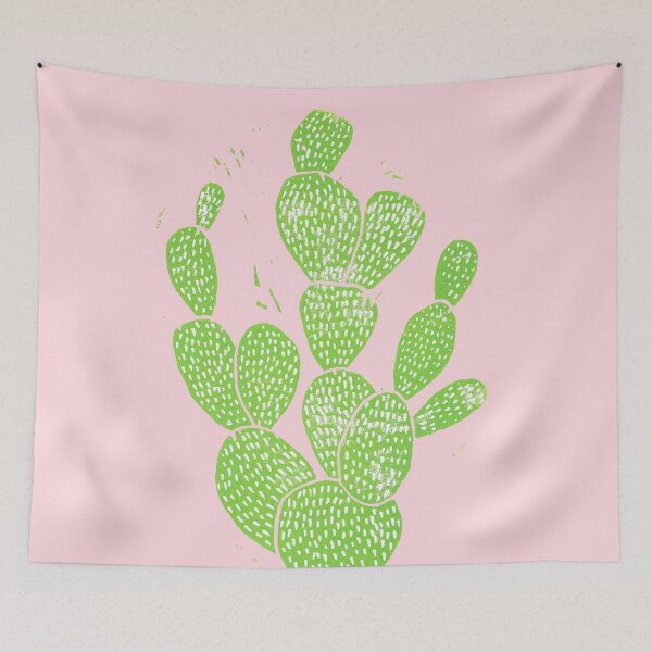 Item preview, Linocut Cacti #1 Minty Pinky designed and sold by BiancaGreen.