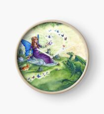 Ericka's Fairy Friends - Fairy, cat and dragon Clock