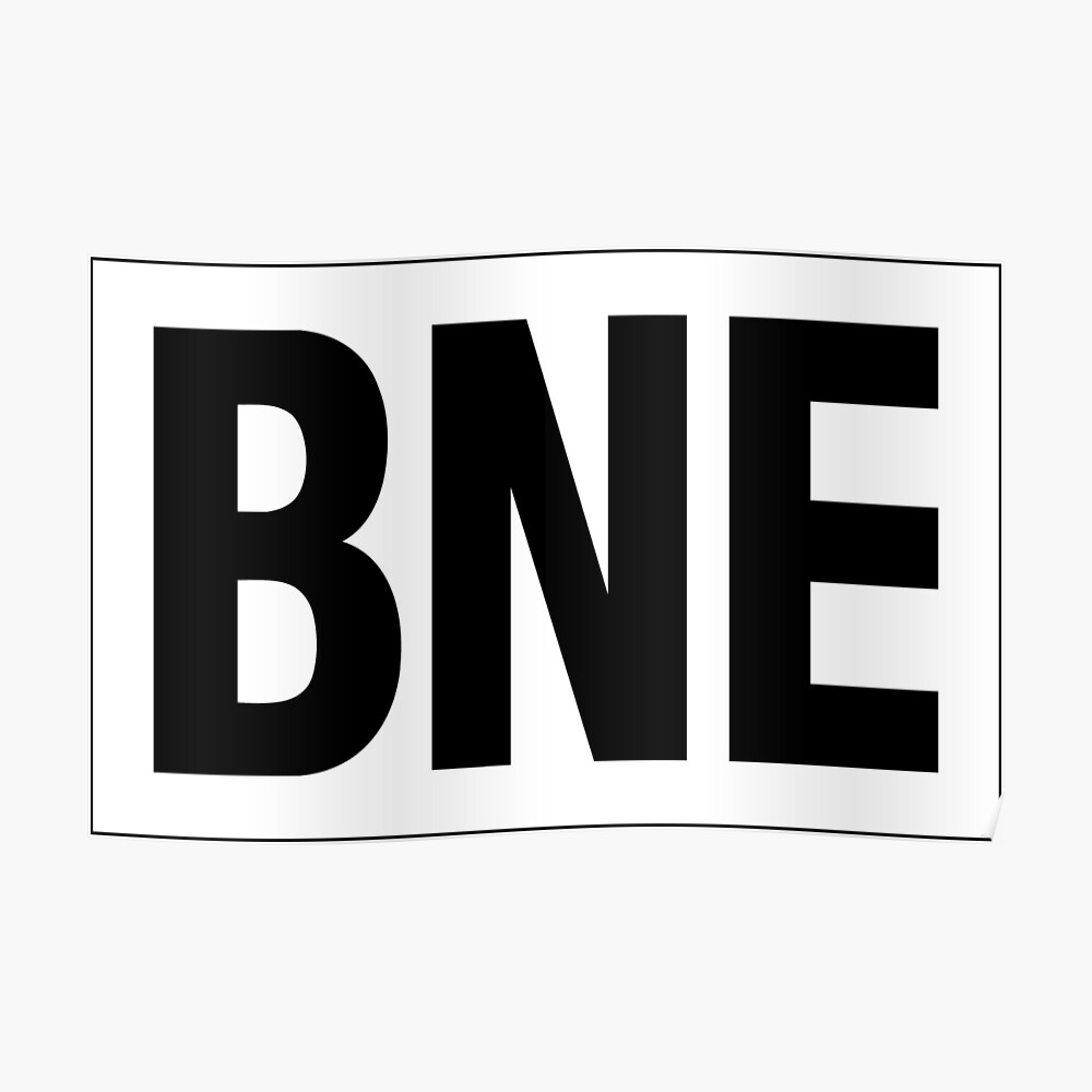 BNE Black logo -white box logo- Sticker for Sale by DRIPPED-STORE