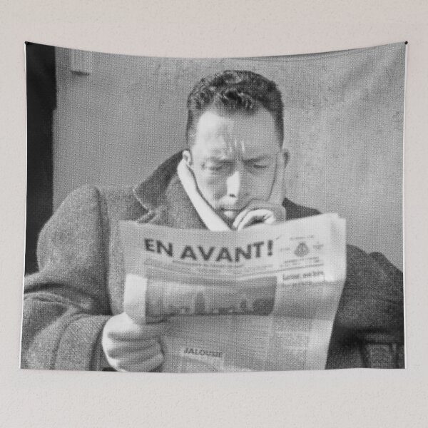 Item preview, ;Albert Camus Portrait Tee Poster designed and sold by geraldsbemis.