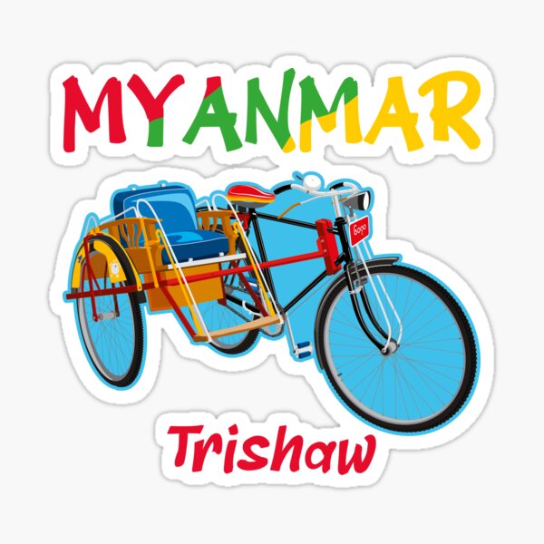 Myanmar Trishaw Sticker