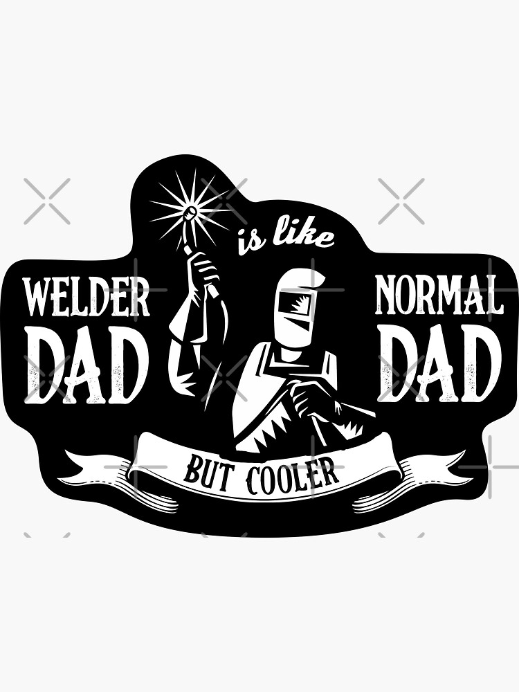 "Proud American Blue Collar welder DAD" Sticker for Sale by