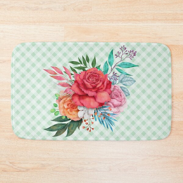 Item preview, Pretty vintage rose bouquet and gingham, cottagecore aesthetic collection 1 of 3 designed and sold by Orianah.