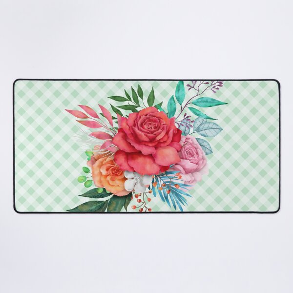 Item preview, Pretty vintage rose bouquet and gingham, cottagecore aesthetic collection 1 of 3 designed and sold by Orianah.