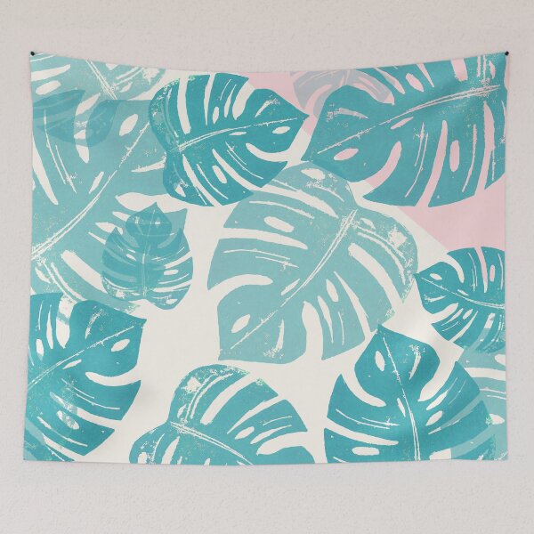 Artikelvorschau, Linocut Monstera Rosig entworfen und verkauft von BiancaGreen.