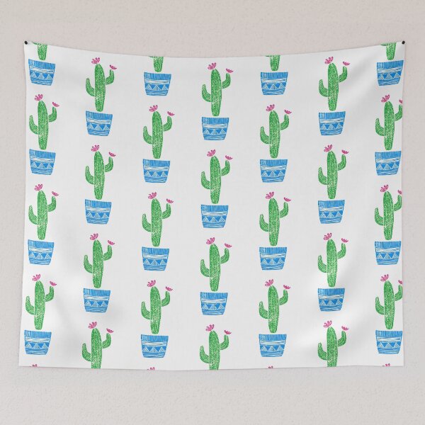 Item preview, Linocut Cacti #2 + pot designed and sold by BiancaGreen.