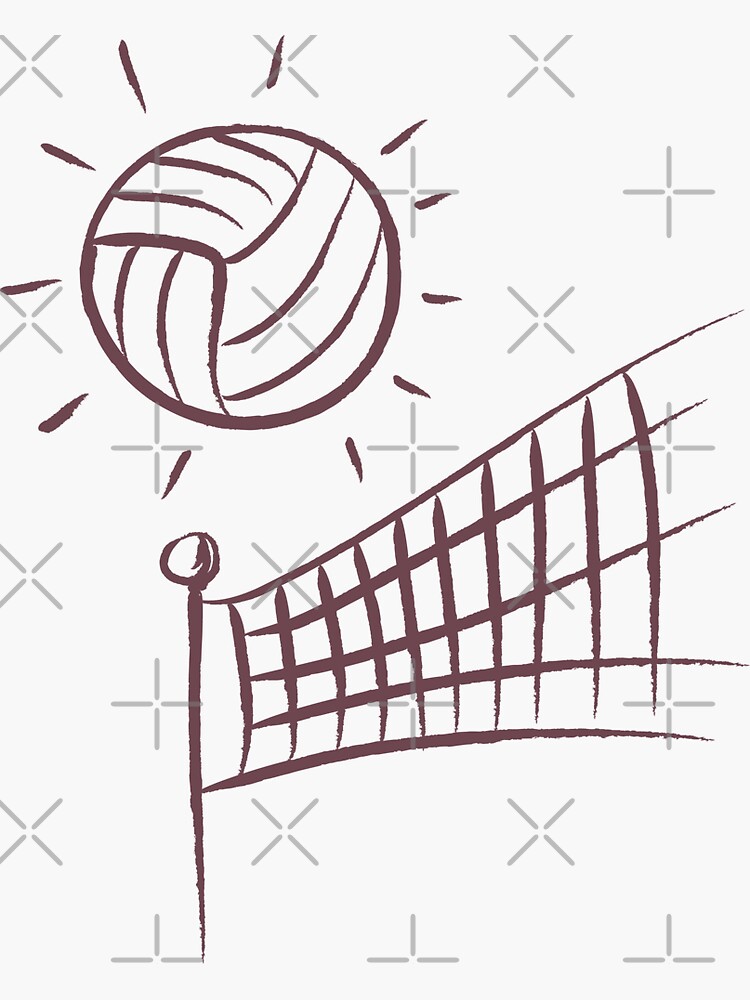 "Let's play volleyball by the sea" Sticker for Sale by Souzian Redbubble