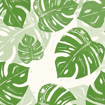 Artwork thumbnail, Linocut Leaf Pattern by BiancaGreen